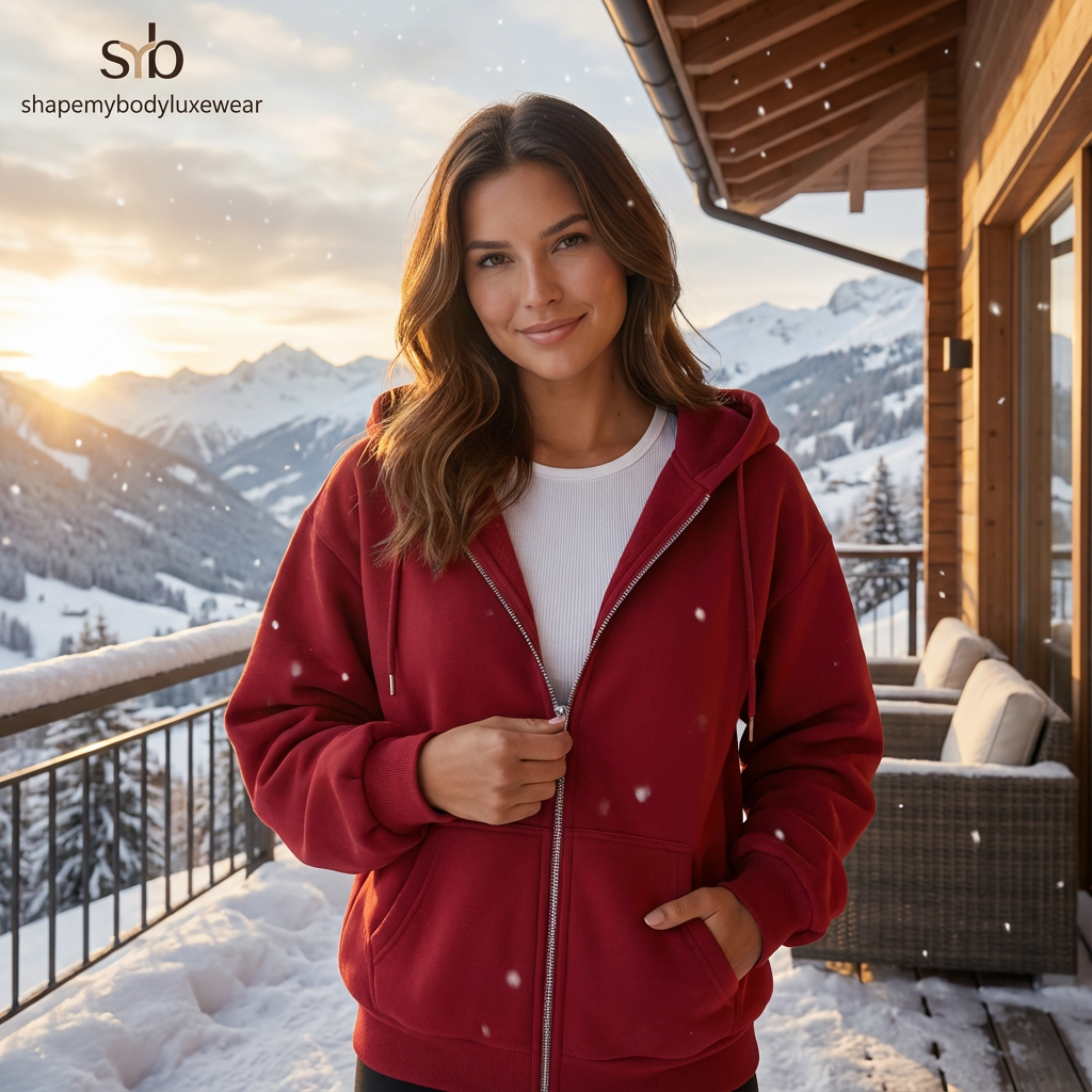 Shape My Body CozyZip™ Winter Zip-Up Hoodie – Soft, Warm & Everyday Versatile