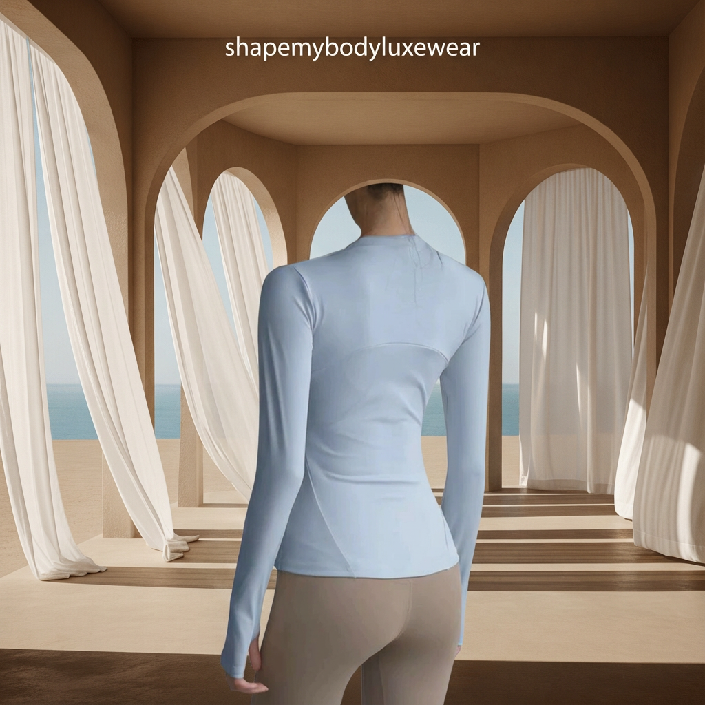 Shape My Body AeroFlex™ Slim-Fit Quick-Dry Yoga Jacket – Long Sleeve Running & Fitness Top